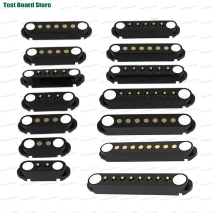 2A DC Magnetic Pogo Pin Connector - 2–8 Pin Spring-Loaded Male/Female Power Socket, 2.5/2.54/2.8mm Pitch, 1–5 Sets