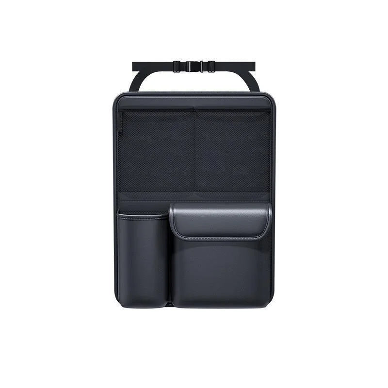 Car Trunk Leather Storage Bag – Foldable Seat Back Tools Organizer, UV-Protected Multifunctional Hanging Organizer for SUVs
