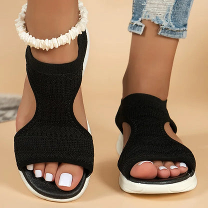 2025 Summer Women’s Casual Sports Sandals – Comfortable Mesh Wedge Beach & Roman Sandals