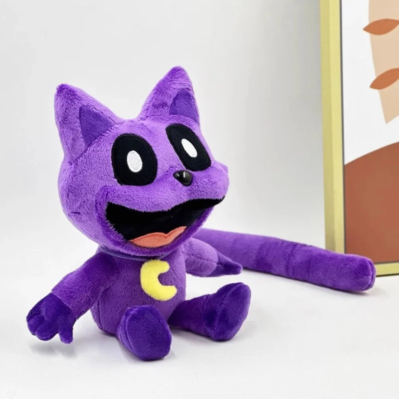 Smiling Animal Anime Plush Toy – Horror Cat Doll, Soft Cartoon Plush for Festival Decoration & Gift