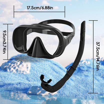 Soft Silicone Diving Snorkel - Portable Foldable Adult Snorkeling Gear for Freediving, Spearfishing & Swimming