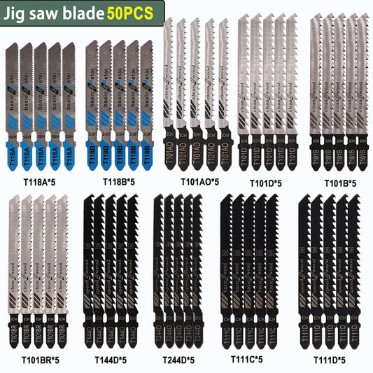 Jigsaw Blade Set T-Shank (10–100Pcs) – HCS/HSS Multi-Purpose Jig Saw Blades for Wood, Plastic & Metal Cutting Tool Accessories