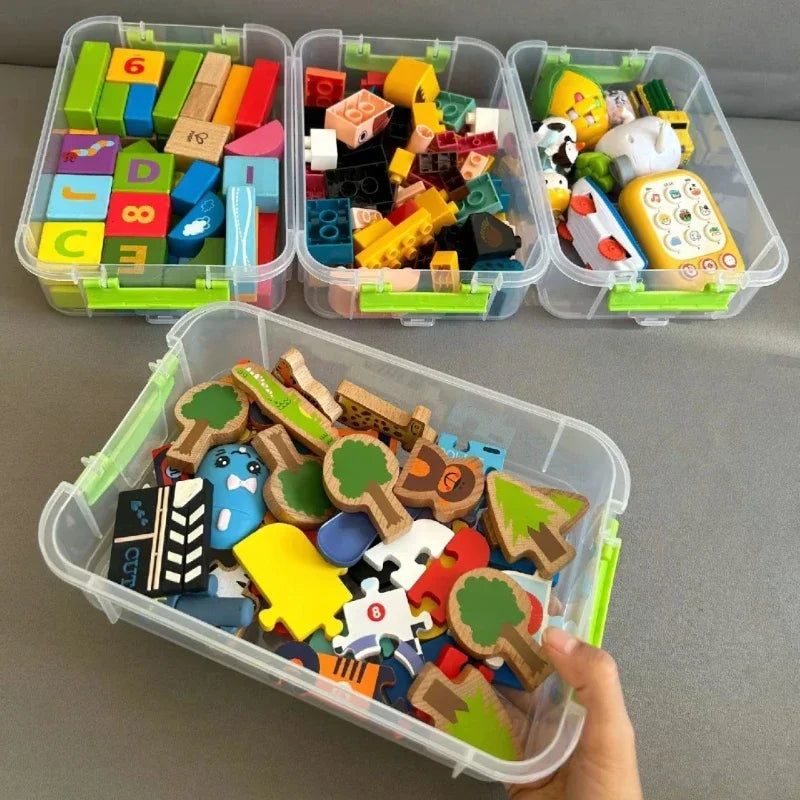 4-Layer Stackable Transparent Organizer Box – Multi-Tier Plastic Storage for Kids’ Toys, Makeup, Jewelry, School & Office Supplies