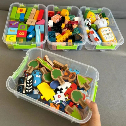 4-Layer Stackable Transparent Organizer Box – Multi-Tier Plastic Storage for Kids’ Toys, Makeup, Jewelry, School & Office Supplies