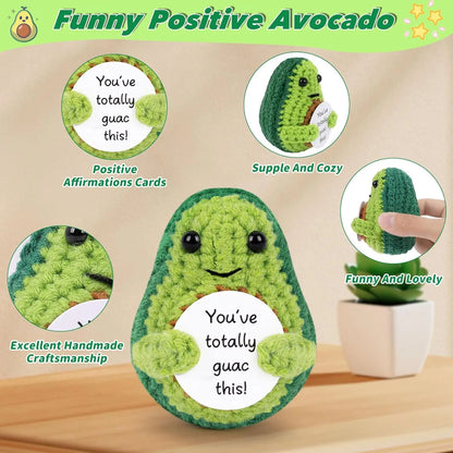 Positive Energy Crochet Doll — Handmade Knitted Plush Potato, Plant, Avocado, Bee & Animal Pocket Hug Emotional Support Gift