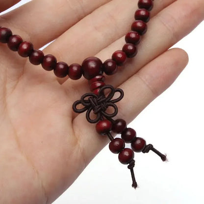 9 Styles 6mm Natural Sandalwood Buddhist Prayer Beaded Bracelets – Black Ebony Unisex Bangles for Men and Women