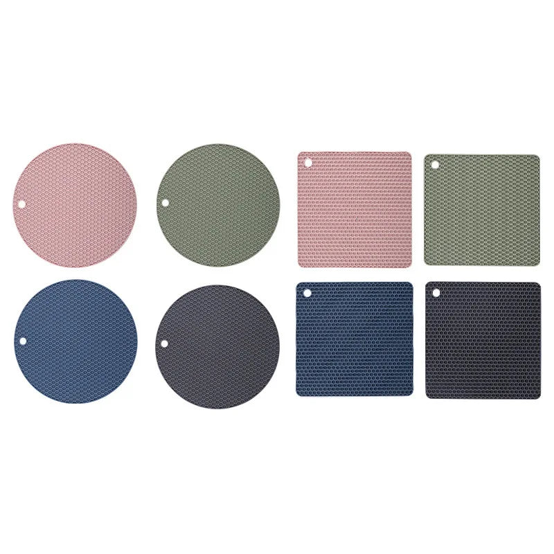 2/4 PCS Multifunction Heat Resistant Silicone Mats – Nonslip Drink Coasters, Pot Holders & Kitchen Placemats