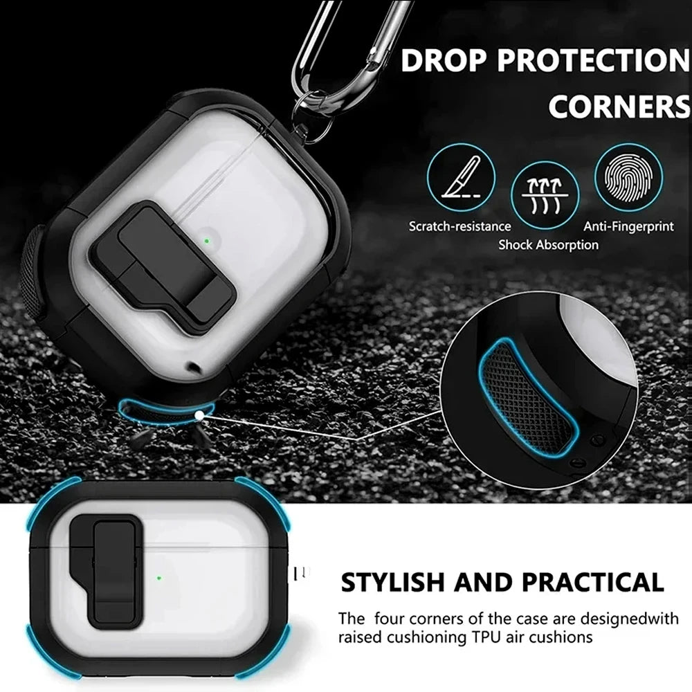 Security Lock Case for AirPods 1/2/3 & AirPods Pro 2 — Protective Headphone Cover & Coque