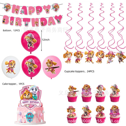 PAW Patrol Skye Pink Birthday Party Decorations Set – Foil Balloon Backdrop, Disposable Tableware & Baby Shower Supplies for Girls Kids Gifts