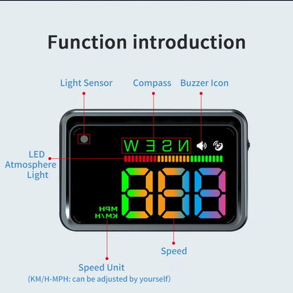 KWHUD GPS Head-Up Display Speedometer – Digital Windshield Projector USB Plug & Play Car Speed Monitoring Device