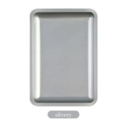 Square Stainless Steel Cosmetic Storage Tray – Nail Art Manicure Plate for Tools & False Nails