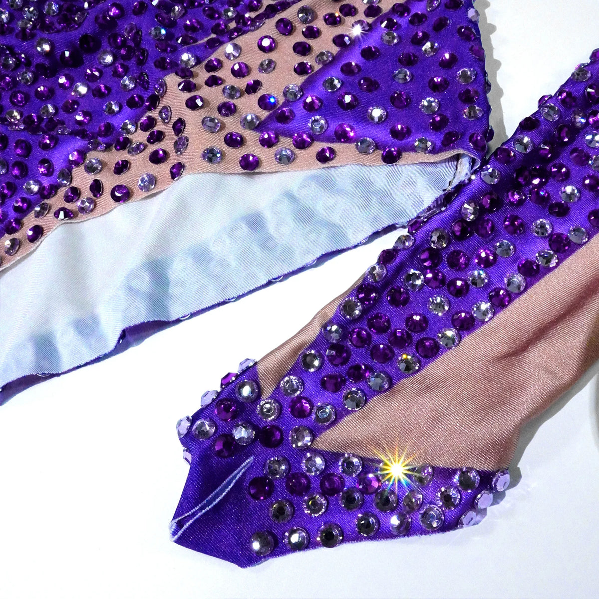 Purple Rhinestone Bodysuit - Prom, Dance, Nightclub & Stage Performance Costume