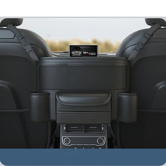 Car Seat Middle Storage Bag – PU Leather Auto Armrest Handbag Holder with Water Cup, Phone & Tissue Pockets, Universal Seat Hanger