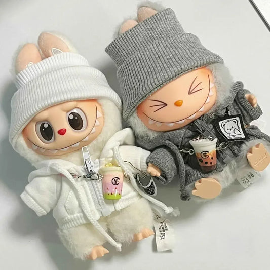 Labubu V1/V2/V3 Sportswear Sweatshirt Jacket – Casual Hoodie Outfit for Mini Labubu Dolls Accessories