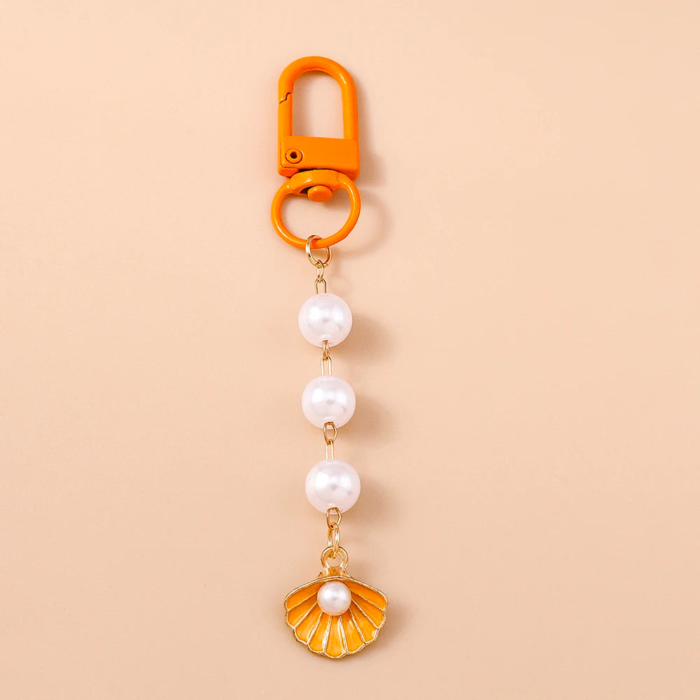 Summer Beach Shell Keychain – Octopus and Starfish Marine Life Pendant for Women, Girls, Handbag Decor, and Gifts