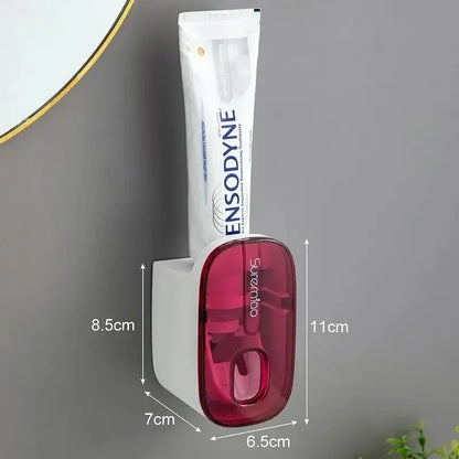 Automatic Toothpaste Dispenser & Toothbrush Holder – Wall-Mount Bathroom Accessories, Lazy Toothpaste Squeezer