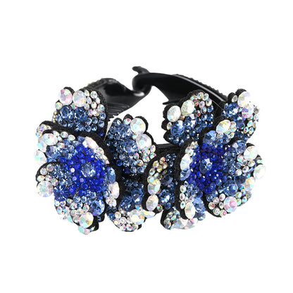 AWAYTR Colorful Crystal Flower Hair Claw – Large Flower Crab Clamp Barrettes, Shark Clip Hair Accessories for Women
