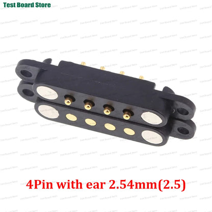 2A DC Magnetic Pogo Pin Connector - 2–8 Pin Spring-Loaded Male/Female Power Socket, 2.5/2.54/2.8mm Pitch, 1–5 Sets