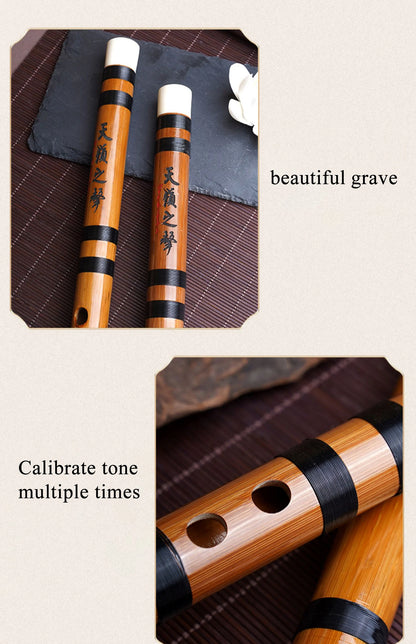 Chinese Bamboo Flute Dizi – Traditional Flute for Beginners, Key C/D/E/F/G Musical Instrument