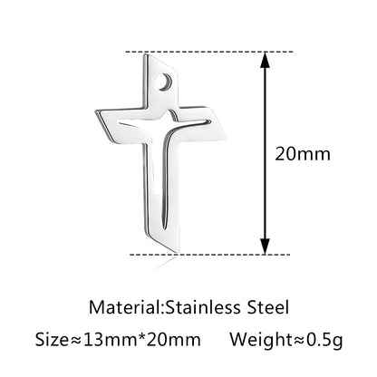 5-Piece Stainless Steel Charm Set - Magic Cube, Cross, Space Rocket, Boxing Glove, and Dinosaur DIY Jewelry Pendants