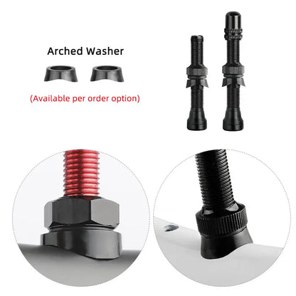 Deemount 2PCS Bicycle Tubeless Schrader Valves — Brass Core CNC Anodized MTB & Road Bike Rim Nipple