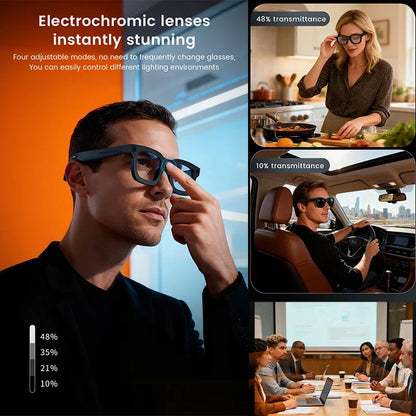 E02C AI Smart Glasses - 8MP HD Camera, 32GB Storage, AI Translation & Smart Recognition