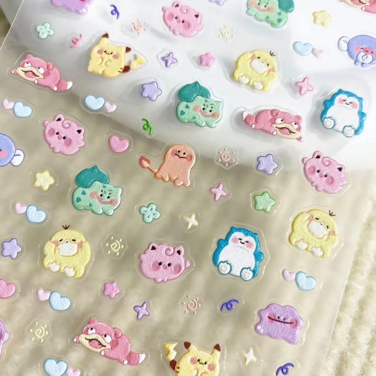 Pokemon Pikachu 5D Nail Stickers - Embossed Nail Art Decals for DIY Phone Case Decor Birthday Kids Gift