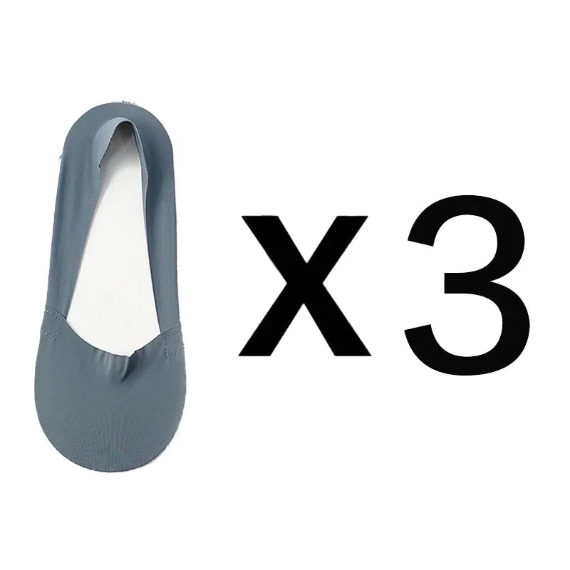 3 Pairs Women's Invisible Low-Cut Socks – Breathable Non-Slip Cotton No-Show Summer Socks