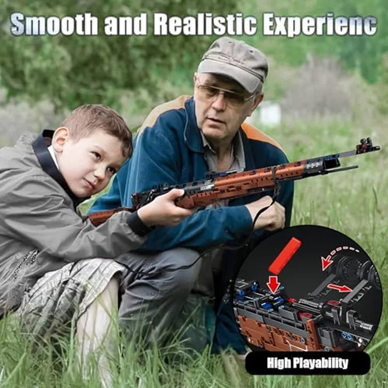 2025 New 1206PCS 98K Style Building Block Gun – DIY Military Model Kit for Boys’ Creative Toy Collection
