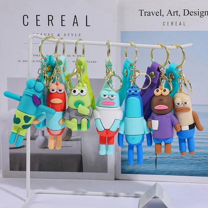 Bikini Bottom Ugly Fish Keychain - Colorful Cartoon Pendant for Car, Bag, and Festival Gifts
