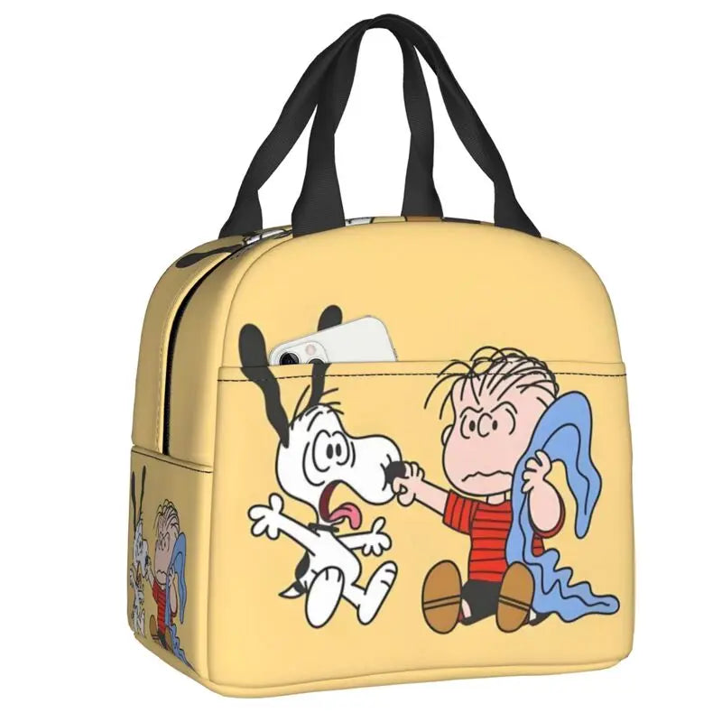 Custom Cute Snoopy Cartoon Insulated Lunch Tote Bag – Portable Thermal Cooler for Women, Work, School & Travel