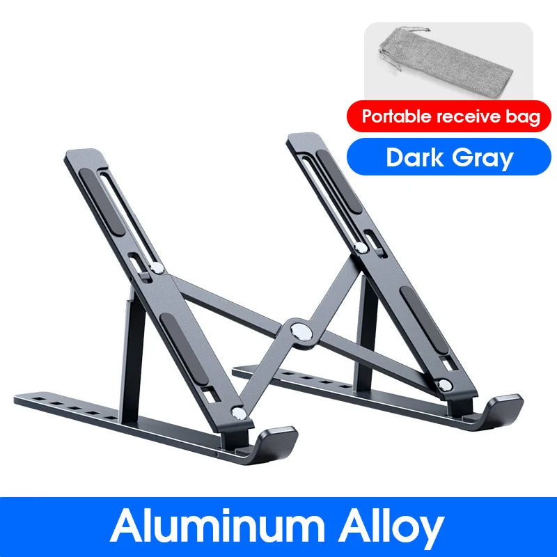 YYLM N8 Aluminum Laptop Stand - Adjustable Foldable Portable Notebook Holder with Cooling Support for MacBook & Laptops