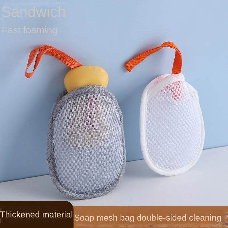 Foaming Soap Bag Mesh Pouch - Massage Exfoliator & Bathing Bubble Maker for Body Cleansing
