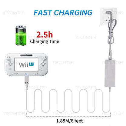 EU/US Plug AC Adapter Charger for Wii U – Compatible Power Supply Cord for Nintendo Wii U Console & Remote Controller