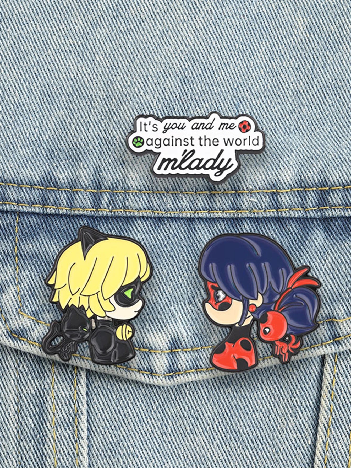 3PCS Black Cat Brooches - Cute Anime-Inspired Pins for Clothes, Backpacks & Hats, Couple Accessories