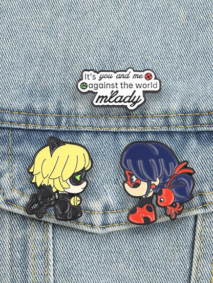 3PCS Black Cat Brooches - Cute Anime-Inspired Pins for Clothes, Backpacks & Hats, Couple Accessories