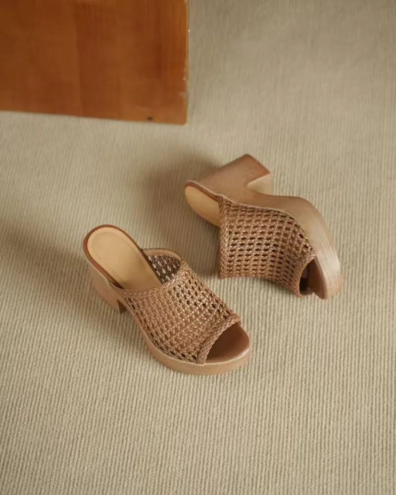 Women’s Platform High Heel Summer Sandals – Thick Sole Casual Slip-On Shoes