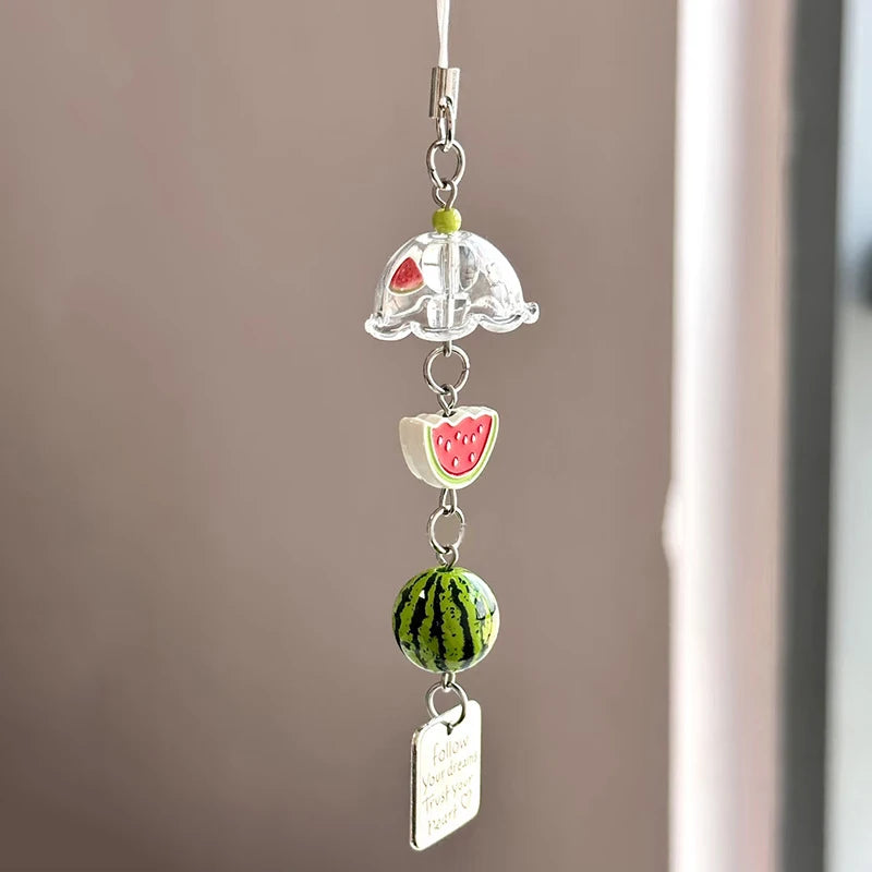 Transparent Wind Chime Keychain – Cute Kawaii Pendant for Mobile, Bag, and Home Decoration