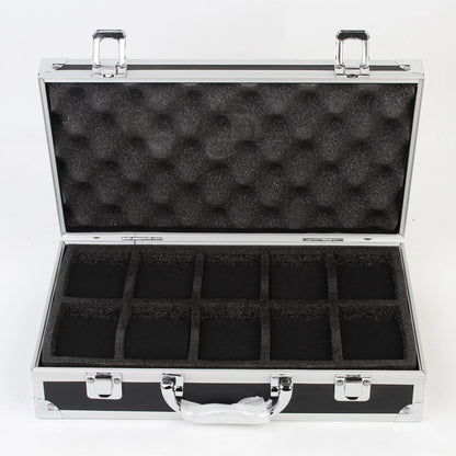 Aluminum Alloy Watch Storage Box – 10/12/18 Grid Large Capacity Black Jewelry Organizer Gift
