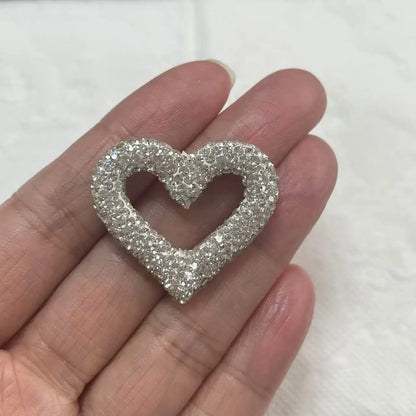 2Pcs Metal Full Diamond Bow Heart Mirror Handbag & Parfum Bottle Phone Case Decoration – Flat Back DIY Craft Accessories