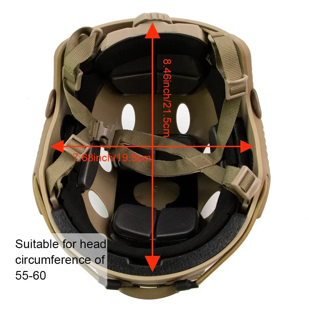 Adjustable Tactical Helmet – Thicken ABS Protective Gear for Air Gun Shooting, CS, Outdoor Use, Head Size 55-60cm