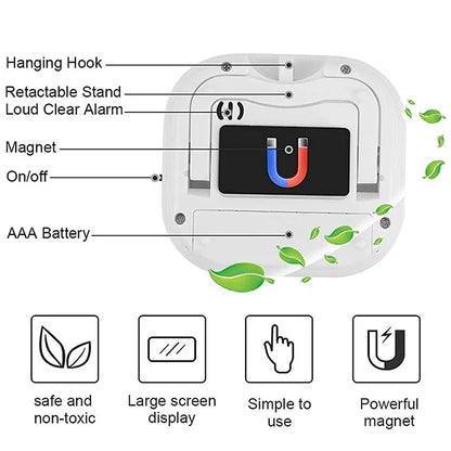 LCD Digital Kitchen Timer | Magnetic Cooking Countdown and Up Timer with Loud Alarm | Stonego Home Kitchen Accessory