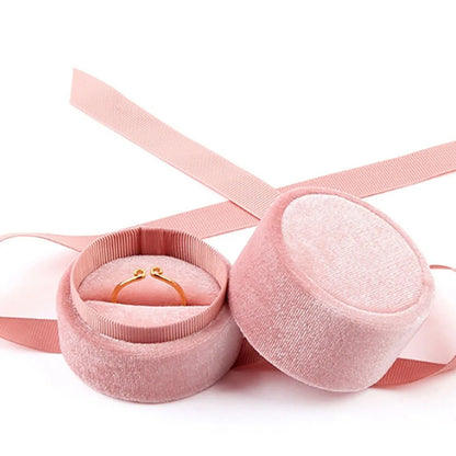 Pink Velvet Bowknot Jewelry Display Box – Necklace & Wedding Accessories Storage