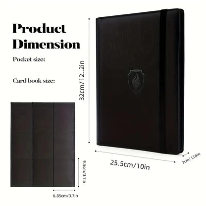 9-Pocket Card Binder – 360 Trading Card Holder Book with Premium PU Cover, Zip Binder for Cards, Durable Side Loading