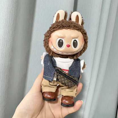 17cm Lovely Labubu Doll Clothes - First & Second Generation Supreme Clothing Set, Multi-Color Outfits