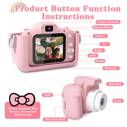 1080P HD Kids Digital Camera — Toddler Video Camera with 2.0-inch Screen & Silicone Case