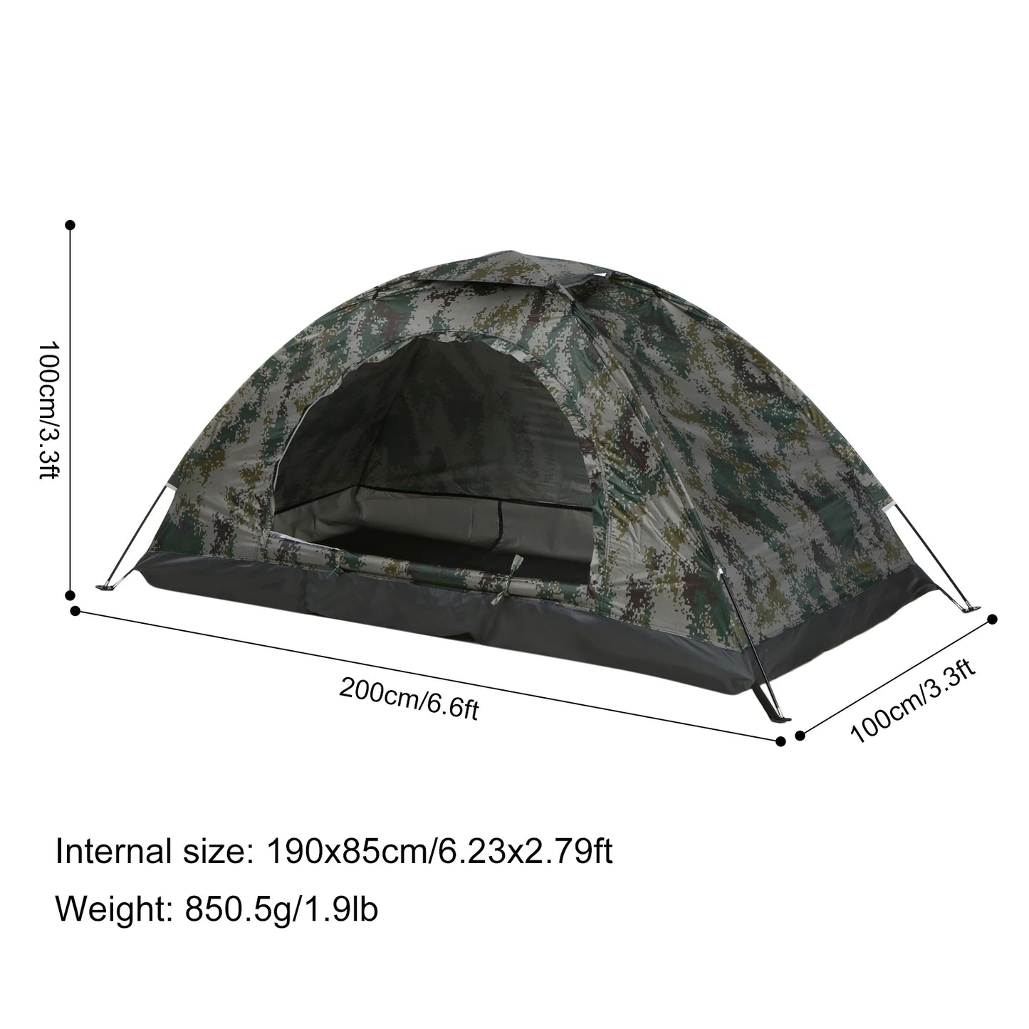 Tomshoo Ultralight Camping Tent – 1/2 Person Single Layer Portable Hiking Tent, Anti-UV Coating UPF 30+ for Outdoor, Beach, and Fishing Use