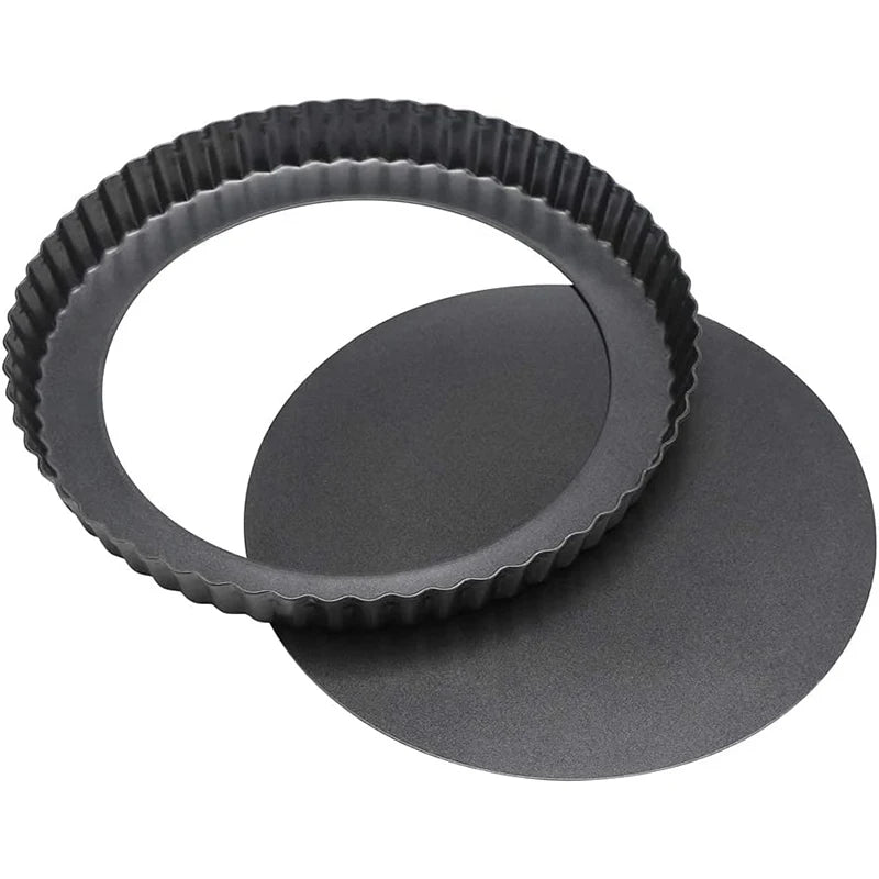 20–30cm Non-Stick Fluted Tart & Quiche Pan – Round Heavy-Duty Baking Mold with Removable Bottom for Pie, Pizza & Cake