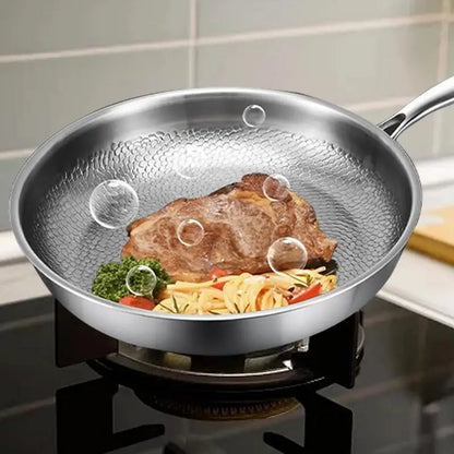 Premium Titanium Alloy Frying Pan - Uncoated Steak & Pancake Skillet for Gas Stoves, Non-Stick Kitchen Cookware