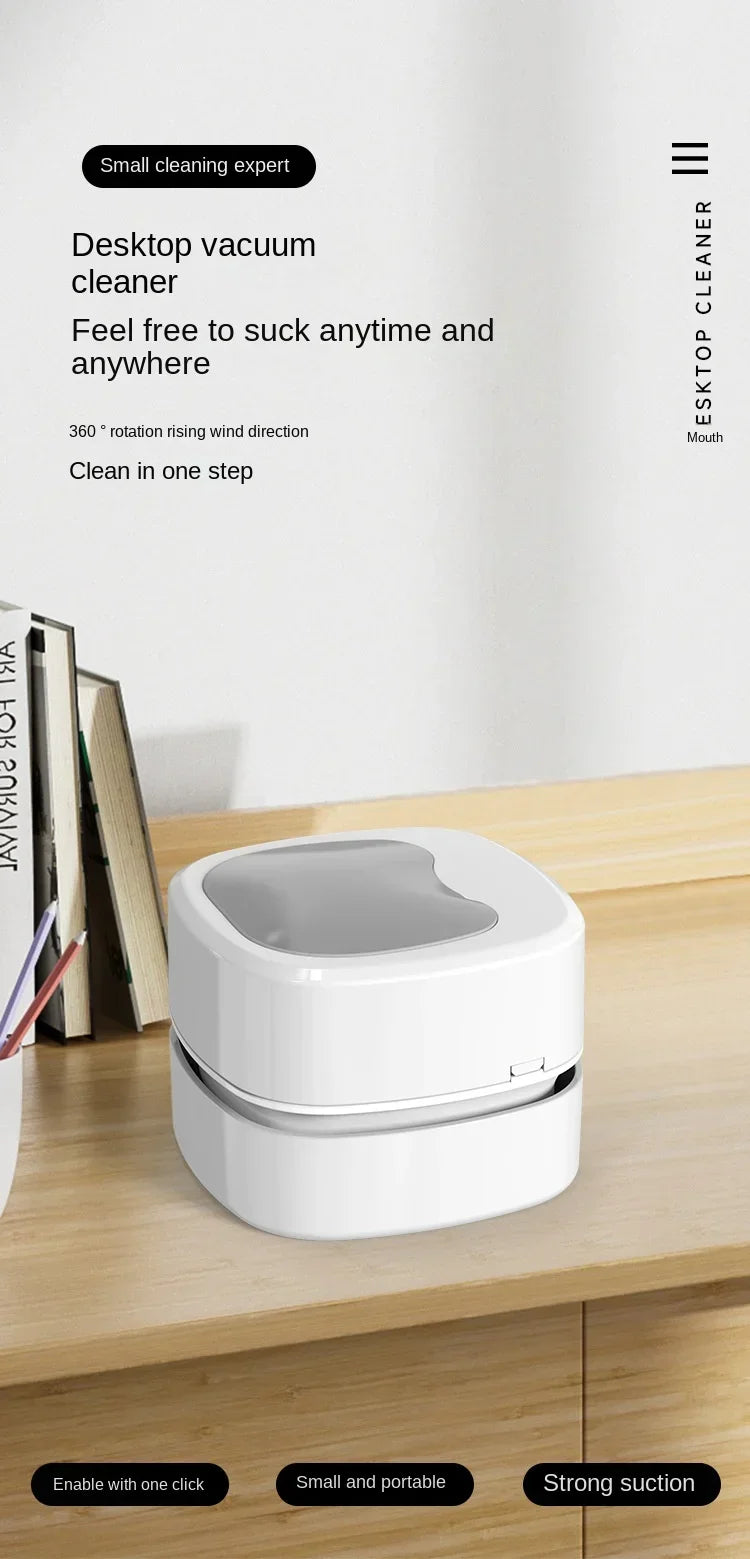 Wireless Handheld Mini Desktop Vacuum Cleaner – Keyboard Eraser, Electric Ash Cleaner, Compact & Portable